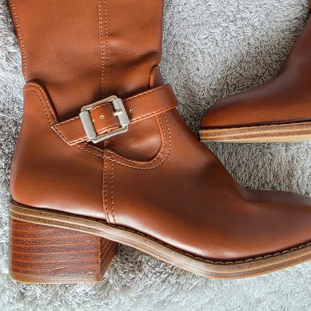 Dolce Vita Elyse Over The Knee Boots‎ Buckle Detail Brown Size 6 WMS